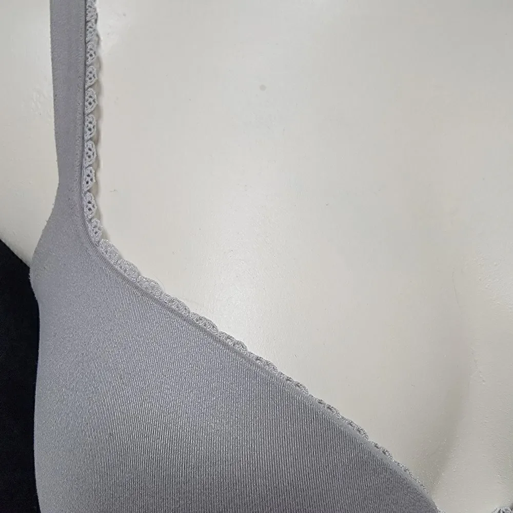 BODY BY VICTORIA TAUPE-GRAY LINED DEMI UNDERWIRE BRA, SIZE 32DDD